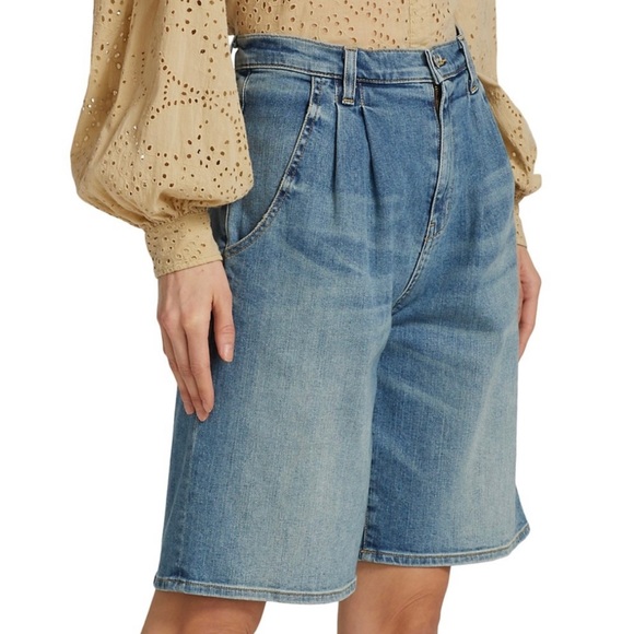 Nili Lotan Long Jean Shorts Women’s Julie Trouser Shorts - Picture 3 of 15